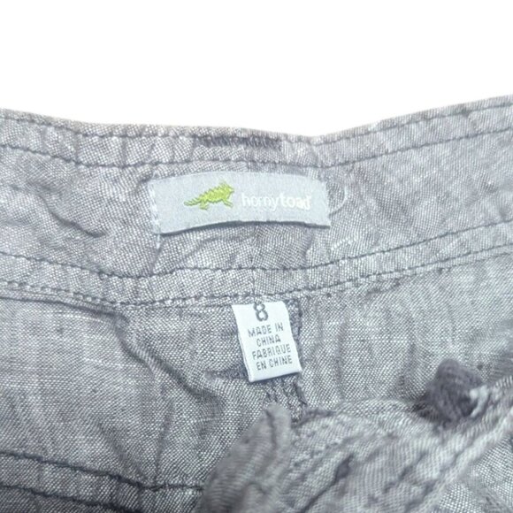 Horny Toad 100% Linen Gray Lithe Venti Mini Skirt 8 - Picture 4 of 5